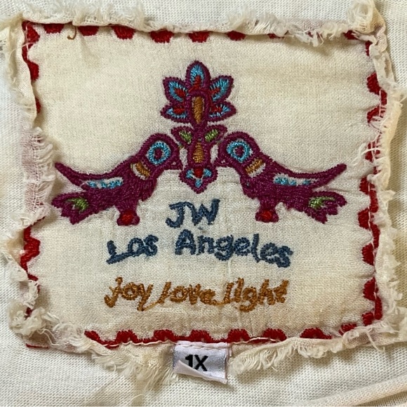 Johnny Was Embroidered Ivory Long Sleeve Peplum Tunic Size 1X EUC - Picture 8 of 12